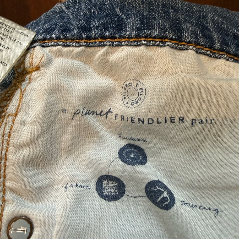 Anthropologie Blue Wide Leg Jeans Sz 30 distressed clean great Capsule Wardrobe - Picture 6 of 12